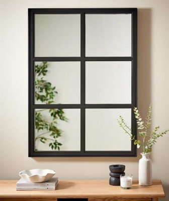 Biznest 65X97Cm Black Large Window Mirror Wall Mirror For Living Room Bedroom Hallway Home Decor Birthday House Warming