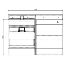 Plum&clay Solstice Natural Oak Left Hand Bathroom Vanity Basin & Wc Unit Combination (W)1200mm (H)890mm - thumbnail 2