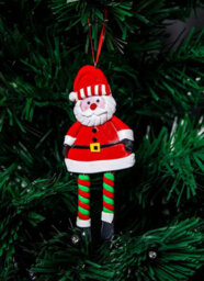 Shatchi Christmas Tree Hanging Decoration 12Pcs Santa Snowman Reindeer - thumbnail 4