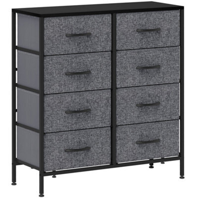 Wyld Haus Sodofi Black 8-Drawer Industrial Fabric Chest With Steel Frame, 80W X 30D X 81.5H Cm - image 1