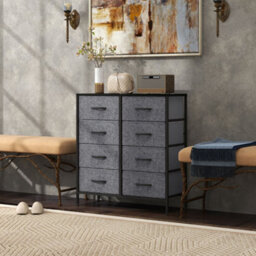 Wyld Haus Sodofi Black 8-Drawer Industrial Fabric Chest With Steel Frame, 80W X 30D X 81.5H Cm - thumbnail 9