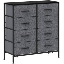 Wyld Haus Sodofi Black 8-Drawer Industrial Fabric Chest With Steel Frame, 80W X 30D X 81.5H Cm - thumbnail 1