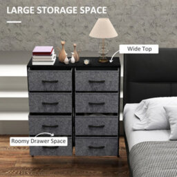 Wyld Haus Sodofi Black 8-Drawer Industrial Fabric Chest With Steel Frame, 80W X 30D X 81.5H Cm - thumbnail 4