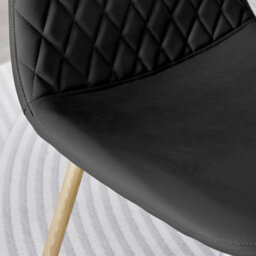 Furniturebox Palma White Marble Effect Round 4-6 Seater Pedestal Dining Table & 4 Black Corona Faux Leather Gold Leg Chairs - thumbnail 8