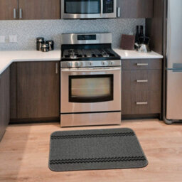The Rugs Washable Designer Rugs & Mats Lined Bordered Design In Dark Grey   116D - thumbnail 4