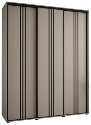 Arte Elegant Dakota Vi Sliding Door Wardrobe 2000mm - Expansive Storage With Three Doors, Hanging Rails, And Shelves H2350mm D600mm - image 1