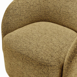 Furniturebox Uk Romilly Mustard Yellow Fabric Swivel Accent Tub Chair - thumbnail 7