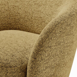 Furniturebox Uk Romilly Mustard Yellow Fabric Swivel Accent Tub Chair - thumbnail 6