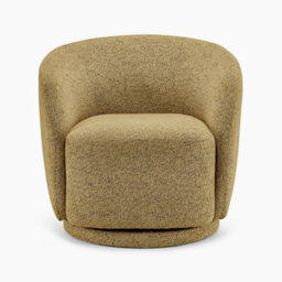 Furniturebox Uk Romilly Mustard Yellow Fabric Swivel Accent Tub Chair - thumbnail 4