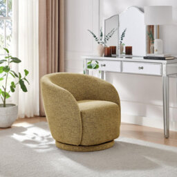Furniturebox Uk Romilly Mustard Yellow Fabric Swivel Accent Tub Chair - thumbnail 9
