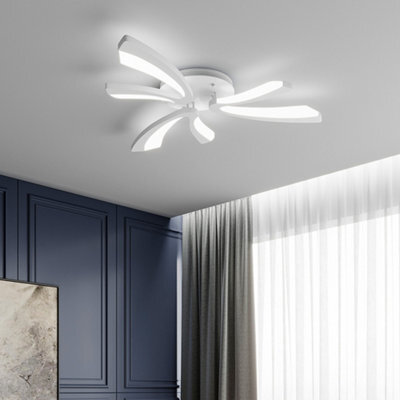 Living And Home 3 Lamp Unique V Shaped Acrylic Led Semi Flush Mount Ceiling Light Fixture Cool White - image 1