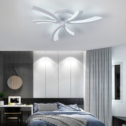 Living And Home 3 Lamp Unique V Shaped Acrylic Led Semi Flush Mount Ceiling Light Fixture Cool White - thumbnail 3