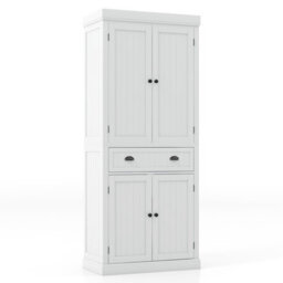 Costway 183Cm Tall Storage Cabinet 2 Doors Display Organizer Freestanding Pantry Cupboard - thumbnail 8