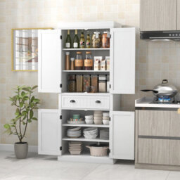Costway 183Cm Tall Storage Cabinet 2 Doors Display Organizer Freestanding Pantry Cupboard - thumbnail 1
