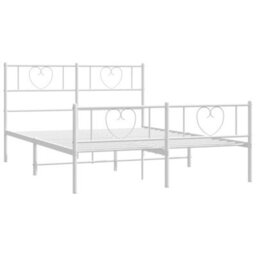 Berkfield Metal Bed Frame With Headboard And Footboard White 160X200 Cm - thumbnail 5