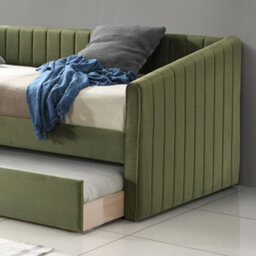 Sanderson Olive Green Upholstered Day Bed Including Underbed - thumbnail 2