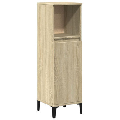 Berkfield Durable Bathroom Cabinet Sonoma Oak 30X30X100 Cm Engineered Wood