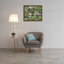 AK Frames 80X70Cm Dark Oak Modern Multi Photo Frame With Emerald Mount - Holds 20 Apertures (18X) 6X4, (2X) 4X4 Photos - thumbnail 3