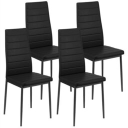 New Set Of 4  Dining Chairs Padded Seat High Back Metal Legs Home Furniture - thumbnail 1