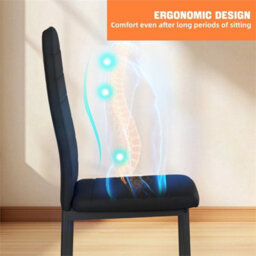 New Set Of 4  Dining Chairs Padded Seat High Back Metal Legs Home Furniture - thumbnail 4