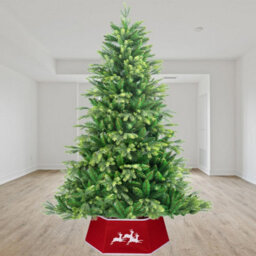 Shatchi 26.8Inch Christmas Tree Skirt Foldable Burlap Xmas Tree Stand Base Cover For Tree Decorations - thumbnail 3