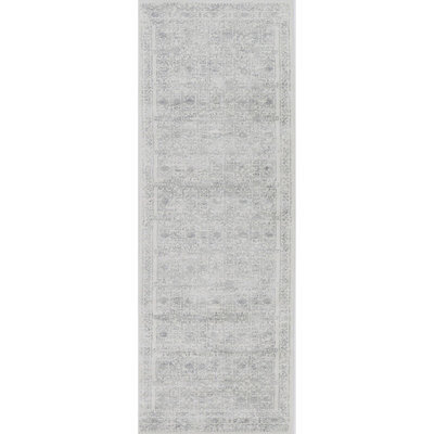 Livabliss Roma-Vintage Grey Cream Ivory Traditional Boho Living Dining Bedroom Rug 80 X 220 Cm Easy Care, Non Shedding - image 1