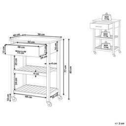 Beliani Kitchen Trolley Hiuma Wood Black - thumbnail 3