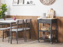 Beliani Kitchen Trolley Hiuma Wood Black - thumbnail 2