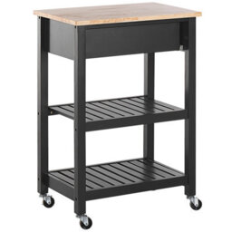 Beliani Kitchen Trolley Hiuma Wood Black - thumbnail 7
