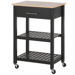 Beliani Kitchen Trolley Hiuma Wood Black - thumbnail 6
