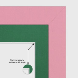 AK Frames 40X20Cm Pastel Pink Modern Multi Photo Frame With Emerald Mount - Holds 3 Apertures (3X) 6X4 Photos - thumbnail 7