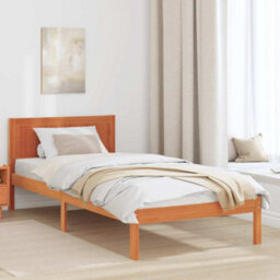 Berkfield Wax Brown Pine Bed Frame Wax Brown Solid Pine Wood 80 X 200 Cm - thumbnail 1