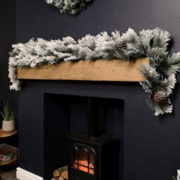 Samuel Alexander 6Ft (1.8M) Premier Christmas Snow Flocked Green Garland With Pine Cones - thumbnail 3