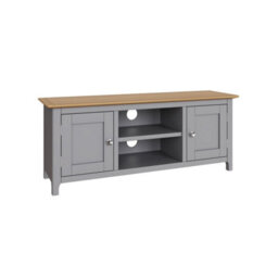 Fwstyle Taberno 2 Door Dove Grey & Oak Ready Assembled Tv Unit Media Stand (H) 44 (W) 110 (D) 35Cm - thumbnail 7