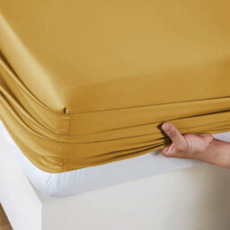 Ameha Ochre Fitted Sheet Anti Allergic Extra Deep 25 Cm Bedsheet Single Microfiber Hypoallergenic Durable Bedsheet(91X190Cm) - thumbnail 7