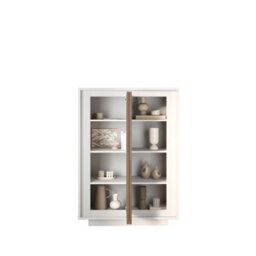 FurniComp LTD Furnicomp Berlin 2 Door 106Cm Matt White And Mercure Oak Highboard/tall Sideboard - thumbnail 3