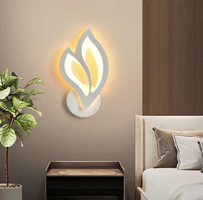 Led Indoor White Wall Light Creative Leaf-Shaped Wall Lamp 3000K 29Cm - image 1