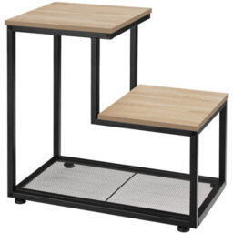 Tectake Bedside Table Halifax - Industrial Style, With 2 Shelves, Grid Shelf, 60.5 X 35.5 X 60.5 Cm - Industrial Wood Light, Oak Sonoma - thumbnail 6