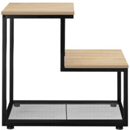 Tectake Bedside Table Halifax - Industrial Style, With 2 Shelves, Grid Shelf, 60.5 X 35.5 X 60.5 Cm - Industrial Wood Light, Oak Sonoma - thumbnail 2