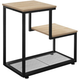 Tectake Bedside Table Halifax - Industrial Style, With 2 Shelves, Grid Shelf, 60.5 X 35.5 X 60.5 Cm - Industrial Wood Light, Oak Sonoma - thumbnail 3