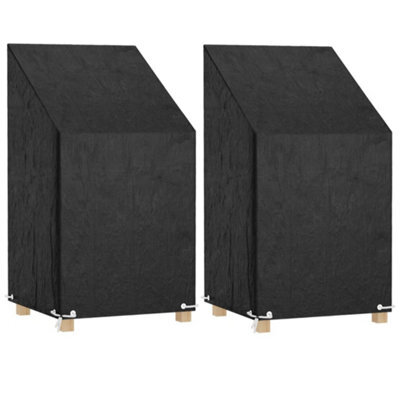 Vidaxl Garden Chair Covers 2 Pcs 8 Eyelets 65X65X80/120 Cm Polyethylene Garden Chair Covers - image 1