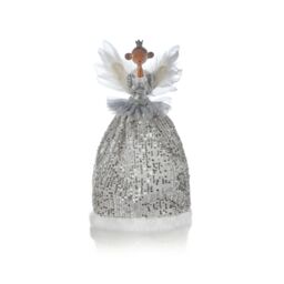 Premier Decorations Limited Silver Angel With Sequins Christmas Tree Topper - thumbnail 2