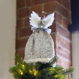 Premier Decorations Limited Silver Angel With Sequins Christmas Tree Topper - thumbnail 5