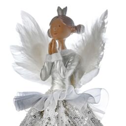Premier Decorations Limited Silver Angel With Sequins Christmas Tree Topper - thumbnail 3