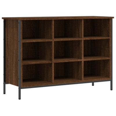 Berkfield Industrial Shoe Cabinet Brown Oak 100X35X70 Cm Engineered Wood