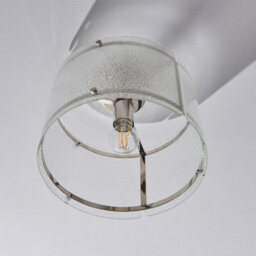 Pagazzi Lighting Pagazzi Traynor Clear And Satin Nickel Flush Ceiling Light - thumbnail 5