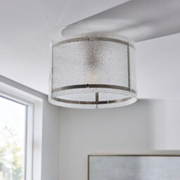 Pagazzi Lighting Pagazzi Traynor Clear And Satin Nickel Flush Ceiling Light - thumbnail 4