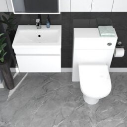 Nes Home White Wall Hung 500mm Vanity Unit 1 Drawer With Wc Unit & Btw Toilet - thumbnail 3