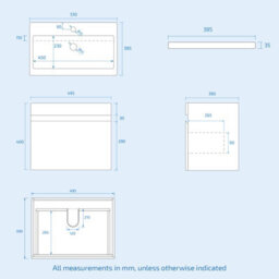 Nes Home White Wall Hung 500mm Vanity Unit 1 Drawer With Wc Unit & Btw Toilet - thumbnail 7