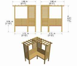 Shire Clematis Corner Arbour Garden Arch Seat Approx 6 X 6 Feet - thumbnail 5
